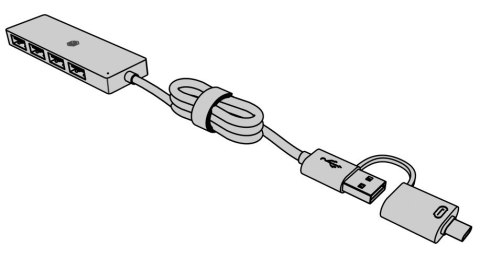 Hub IB-HUB1424-C3 4-Port USB Typ-A, złącze Typ-C/A