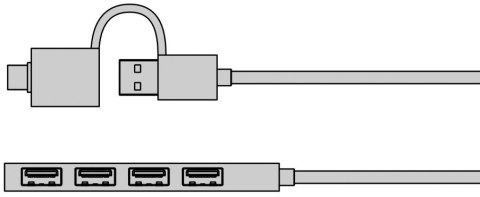 Hub IB-HUB1424-C3 4-Port USB Typ-A, złącze Typ-C/A