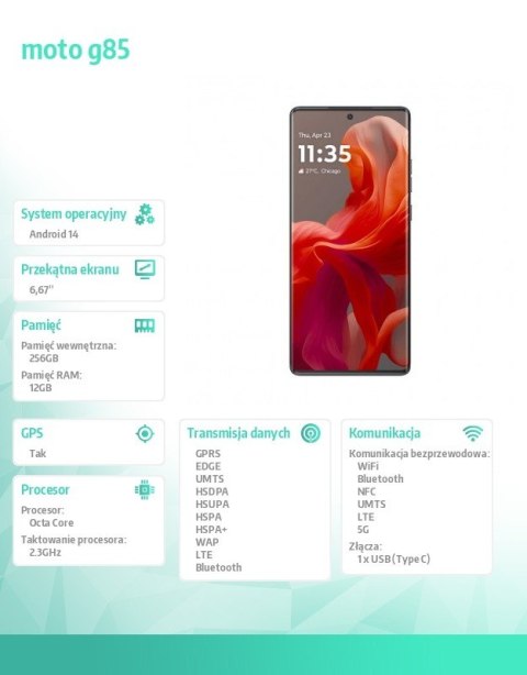 Smartfon moto g85 5G 12/256 GB szary
