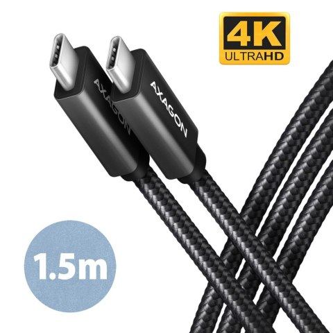 BUCM32-CM15A Kabel USB-C - USB-C 3.2 Gen 2, 1.5m, PD 100W, 5A, 4K HD, ALU, oplot, czarny