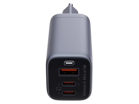 Ładowarka sieciowa PA-B6U OmniaMix II GaN 3xUSB (2xUSB C + 1xUSB A) 67W QC PD AFC SCP PPS UFCS