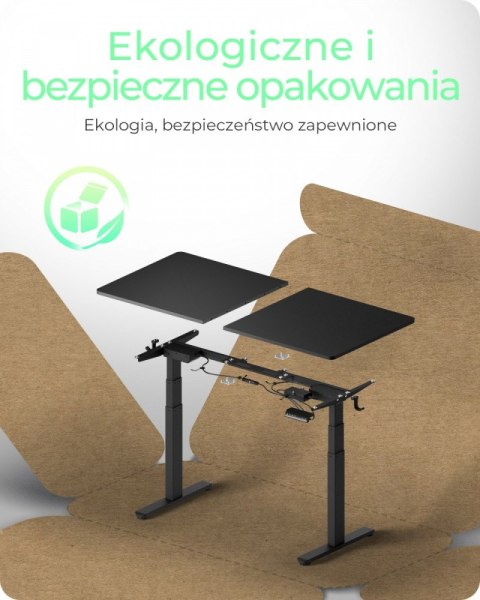 Biurko elektrycznie regulowane z blatem IB-EW122B-TT 140x70 cm do siedzenia i stania