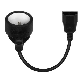 Adapter zasilania IEC C14 - CEE 7/5 (E) 15 cm SAVIO CL-180