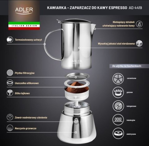 Kawiarka-zaparzacz do espresso 350ml AD 4419