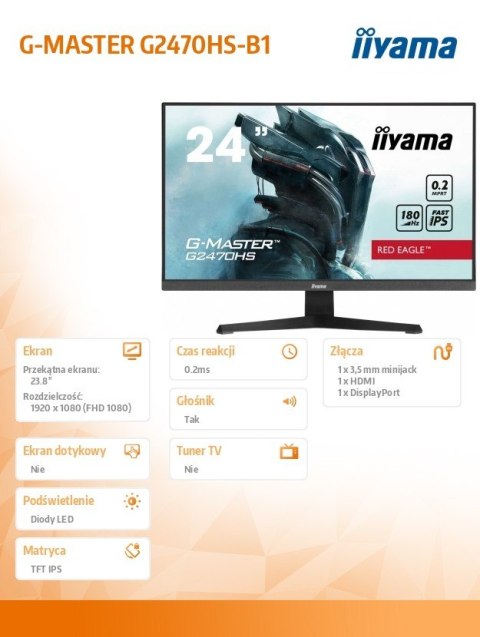 Monitor 24 cale G2470HS-B1 IPS,FHD, 180Hz