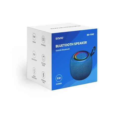 Głośnik bezprzewodowy Bluetooth 5W, BS-042, Niebieski