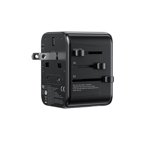 Ładowarka / Adapter podróżny Pop Digital Series EU / UK / US / AU + 3x USB-C & 2x USB-A 30W Czarny