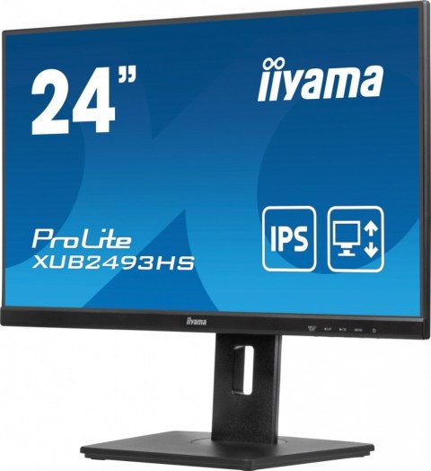 Monitor ProLite 23.8 cala XUB2493HS-B6 A, IPS, HDMI, DP, 2x2W, HAS, 300cd/m2, obrót stopy 120 stopni