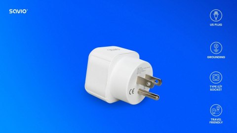 Adapter podróżny, gniazdo EU wtyk US AP-03