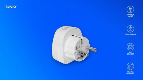 Adapter podróżny, gniazdo US wtyk EU AP-01