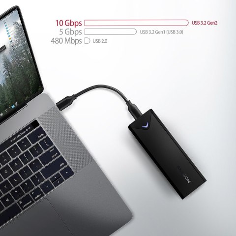 EEM2-UB2 Obudowa zewnętrzna aluminiowa, USB-C 3.2 Gen 2 - M.2 NVMe SSD, długość 42 do 80 mm Czarna