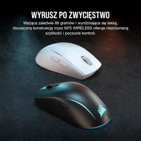 Myszka bezprzewodowa M75 biała RGB