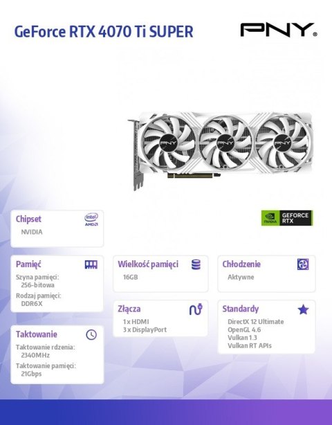 Karta graficzna GeForce RTX 4070 Ti SUPER 16GB VERTO OC WHITE