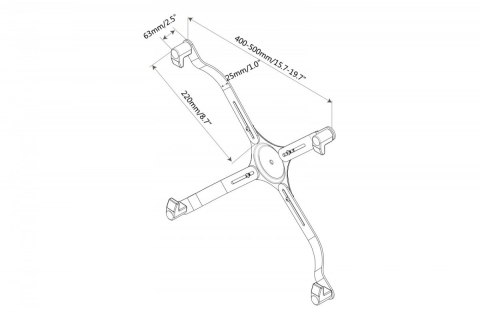 Adapter do LCD bez otworów w standardzie VESA, max. 30", max. obciążenie 8kg