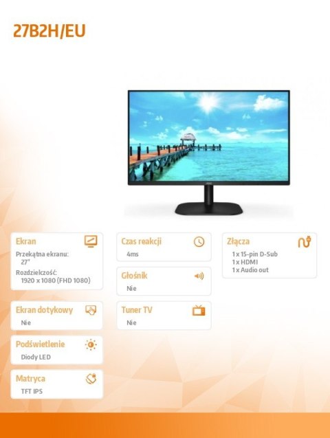 Monitor 27B2H/EU 27 cali IPS HDMI