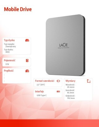 Dysk przenośny 5TB USB-C STLP5000400