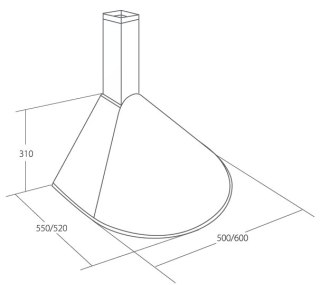 Okap kominowy AKPO WK-5 Rondo Turbo 60 Biały