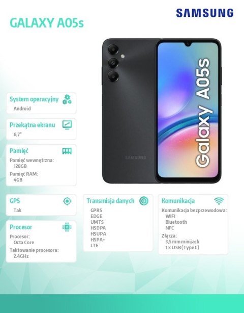 Smartfon GALAXY A05s LTE 4/128GB Czarny