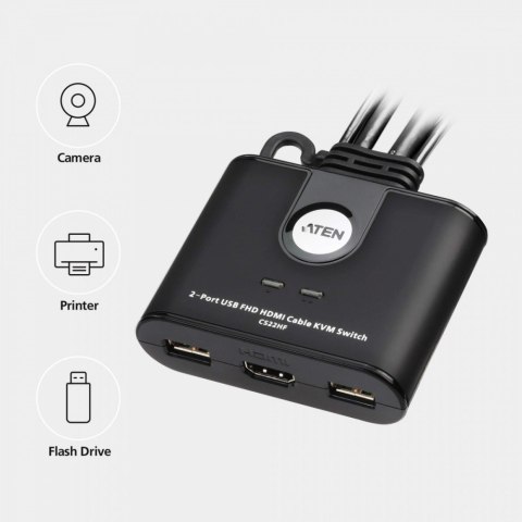 Przełącznik 2 portowy USB VGA FHD HDMI KVM Switch