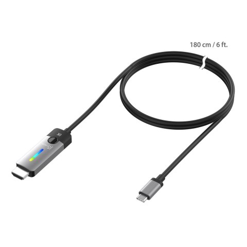 Adapter j5create USB-C to HDMI 2.1 8K Cable (USB-C m - 8K HDMI m 1,8m; kolor srebrno czarny) JCC157-N