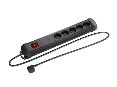 Listwa zasilająca 1,5m 5x230V SP1-05E-0150-BK