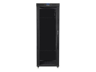 Szafa instalacyjna rack stojąca 19 42U 800x1000 czarna, drzwi szklane LCD (Flat pack)