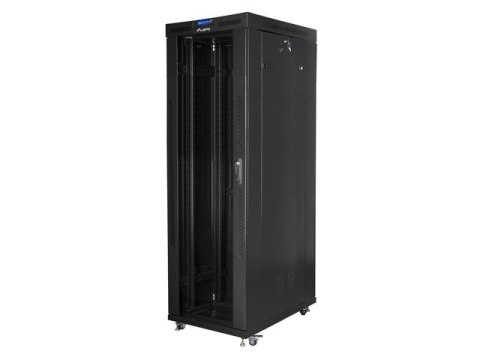 Szafa instalacyjna rack stojąca 19 42U 800x1000 czarna, drzwi szklane LCD (Flat pack)