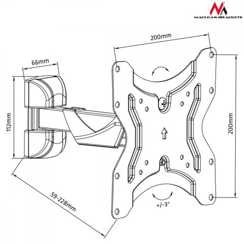 Uchwyt do telewizora lub monitora 13-42 cale MC-741 25kg Czarny