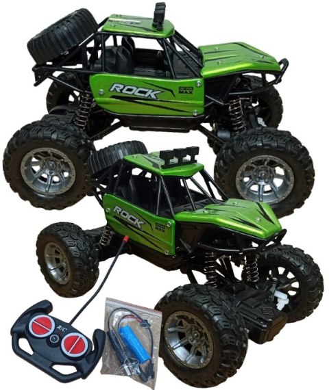 Autko Zdalnie Sterowane MONSTER TRUCK METAL LED RC green #A1