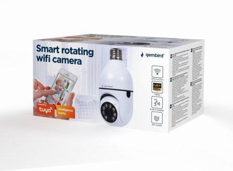 Gembird TSL-CAM-WRHD-01 Inteligentna obrotowa kamera Wi-Fi, E27, 1080p