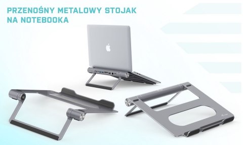 Zestaw stacja dokująca + podstawka Metal Cooling Pad for notebooks (up-to 15.6) with USB-C Docking Station (Power Delivery 100 