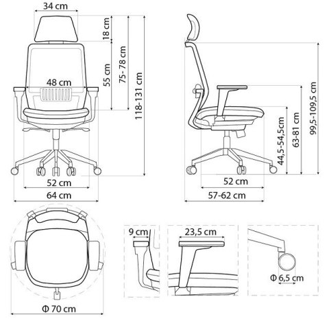 Ergonomiczny fotel biurowy SPECTRUM czarny