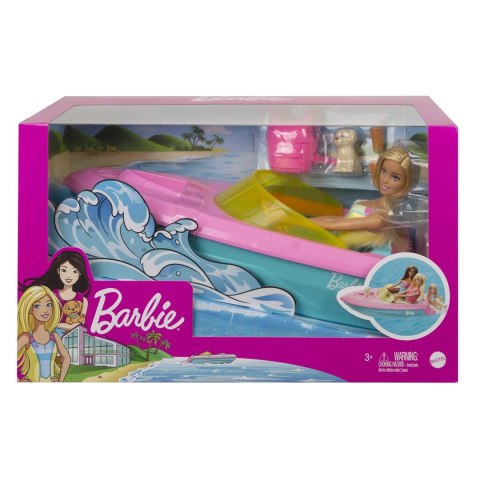 Barbie Motorówka + Lalka GRG30 MATTEL