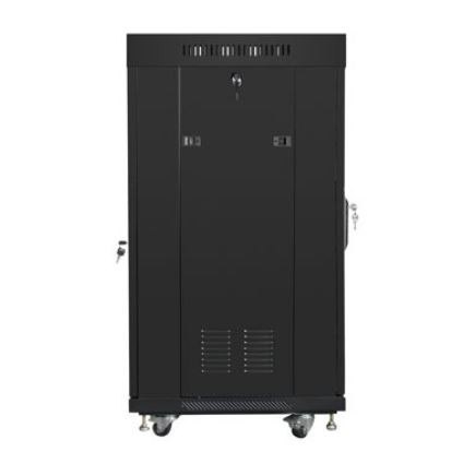 SZAFA INSTALACYJNA RACK STOJĄCA 19" 22U 600X600 CZARNA DRZWI SZKLANE LCD LANBERG (FLAT PACK) V2