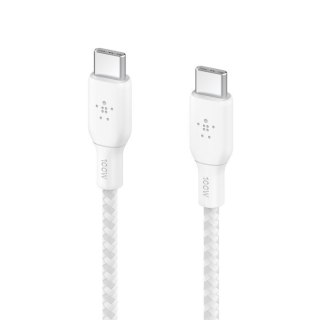 Kabel w oplocie USB-C do USB-C 100W 3m biały