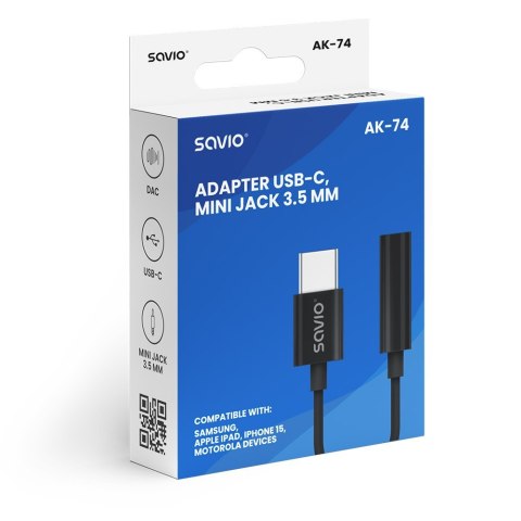 Adapter audio - USB-C Jack 3,5mm. AK-74