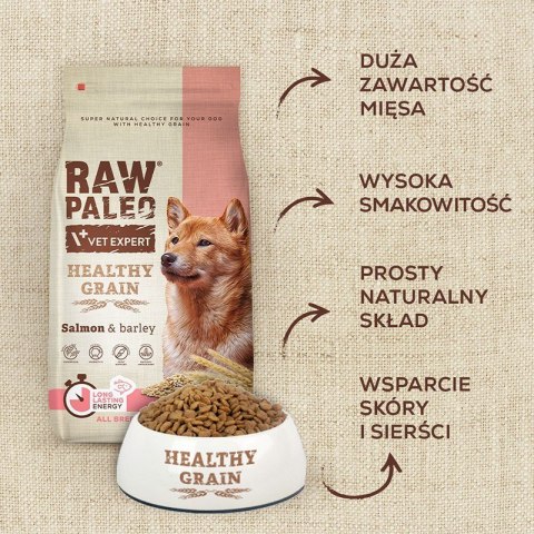 VetExpert Raw Paleo Healthy Grain Salmon&Barley Adult - Karma sucha dla psów - 10kg