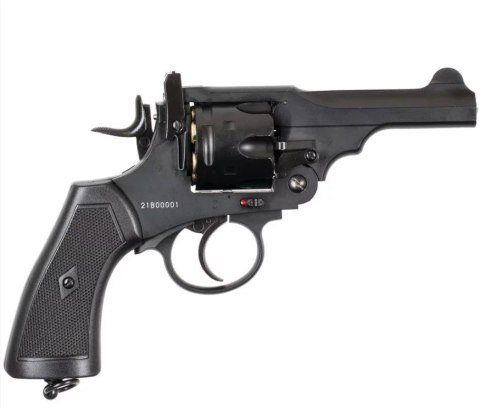 Rewolwer WEBLEY MKVI .455 Police kal.4,5 mm Diabolo łuski 6-strzał. lufa 4" CO2 Black Ekp do17J