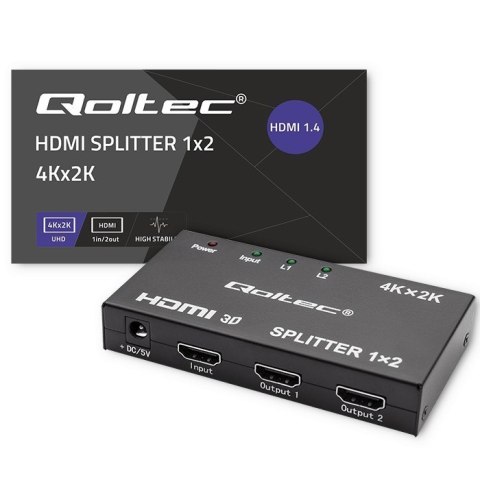 Aktywny rozdzielacz Splitter 2 x HDMI 4K x 2K | 3.4Gb/s