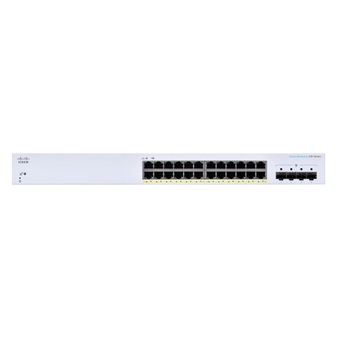 Cisco CBS220-24FP-4G łącza sieciowe Zarządzany L2 Gigabit Ethernet (10/100/1000) Obsługa PoE Biały