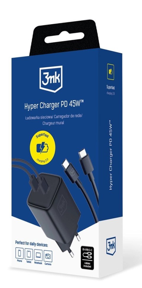 3MK Hyper Charger Uniwersalne Czarny Prąd przemienny Szybkie ładowanie Wewnętrzna