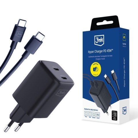 3MK Hyper Charger Uniwersalne Czarny Prąd przemienny Szybkie ładowanie Wewnętrzna