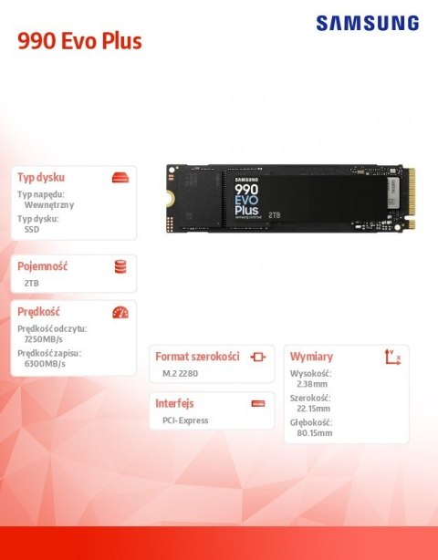 Dysk SSD 990Evo Plus NVMe MZ-V9S2T0BW