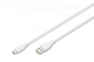 Kabel zasilający silikonowy USB-C - USB-C, USB 2.0 60W, 2m Biały