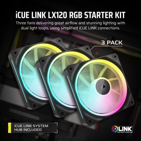 Wentylator iCUE LINK LX120 RGB 120mm Triple Fan Kit