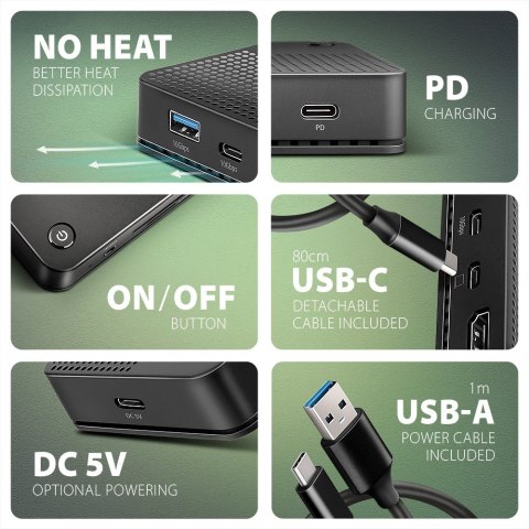 HMC-U4 Wieloportowy hub USB 12in1 USB 4.0 40Gbps LAN HDMI DP PD audio