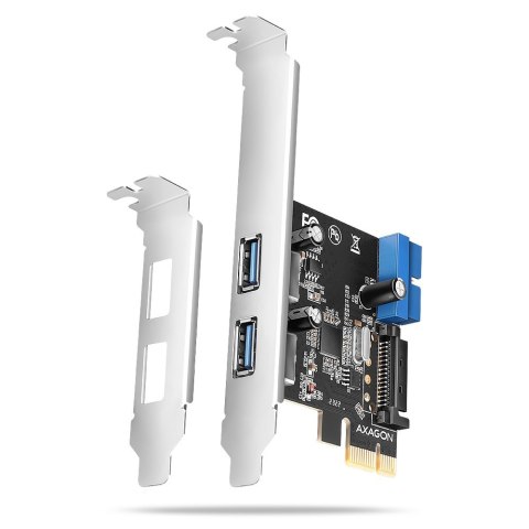 PCEU-232RS Kontroler PCIe 2+2x port USB 3.2 GEN 1, UASP, SP & LP 15-pin SATA zasilacz