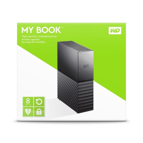 Dysk zewnętrzny HDD WD My Book (8TB; 3.5"; USB 3.2 Gen 1; USB 3.0; WDBBGB0080HBK-EESN)