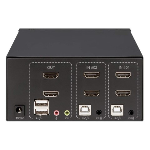 MANHATTAN PRZEŁĄCZNIK KVM HDMI/USB 2X1 DUAL-MONITO