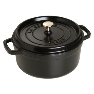 Garnek żeliwny okrągły Staub - 3.8 ltr, Czarny